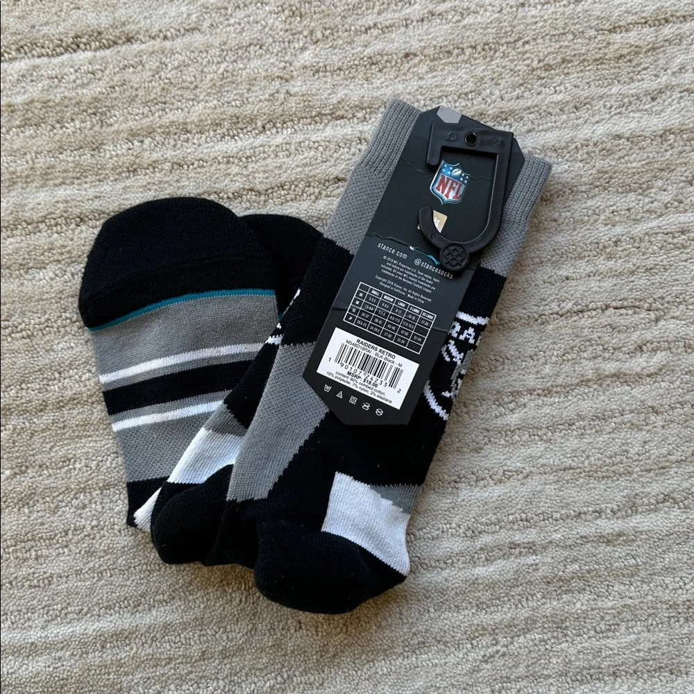 NWT Stance Raiders Retro Socks Black NFL Football Men’s Medium 6-8.5